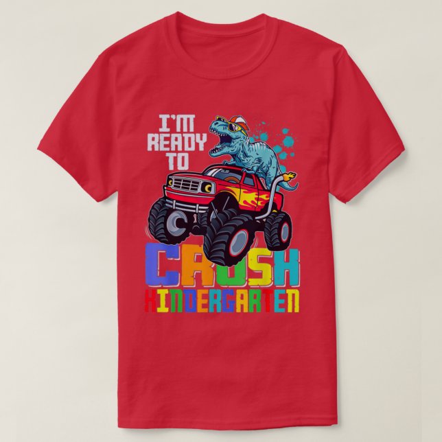 Camiseta Estoy Listo Para Aplastar A Dino De Guardería De V (Diseño del anverso)