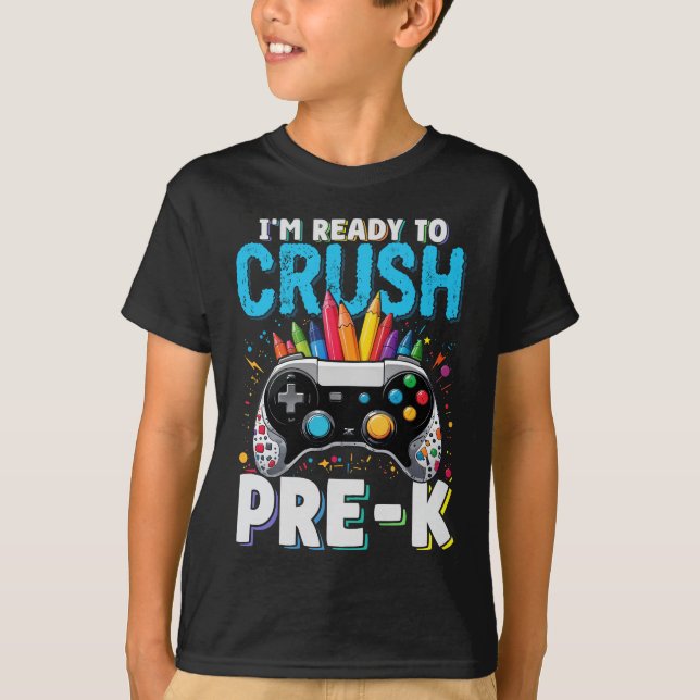 Camiseta Estoy listo para aplastar a los jugadores pre-k de (Anverso)