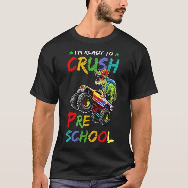 Camiseta Estoy listo para aplastar a monstruo de preescolar (Anverso)