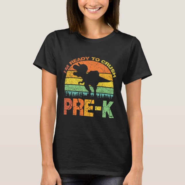 Camiseta Estoy listo para aplastar a pre K T Rex Dinosaur d (Anverso)