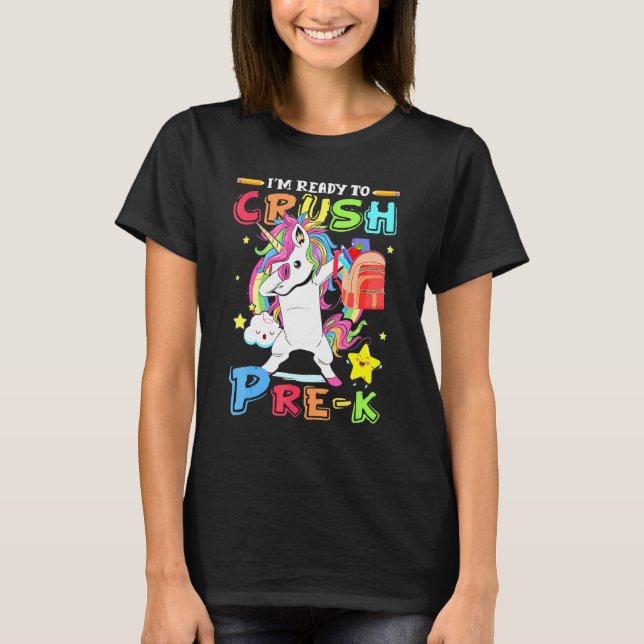 Camiseta Estoy Listo Para Aplastar A Unicornio Pecado PreK  (Anverso)