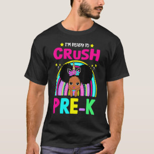 Camiseta Estoy listo para aplastar al Chica negro pre K de 