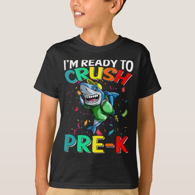 Camiseta Estoy listo para aplastar al tiburón preescolar de (Anverso)