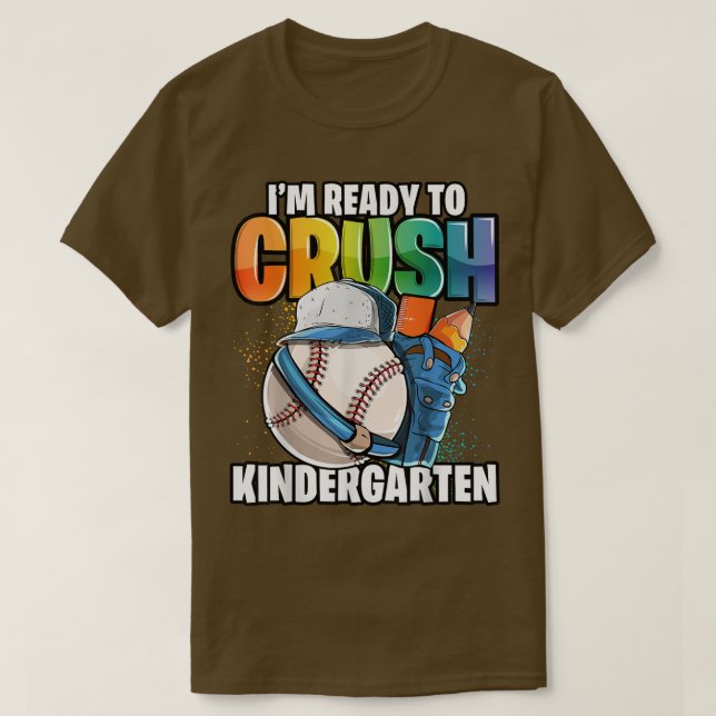 Camiseta Estoy listo para aplastar el béisbol infantil de v (Diseño del anverso)