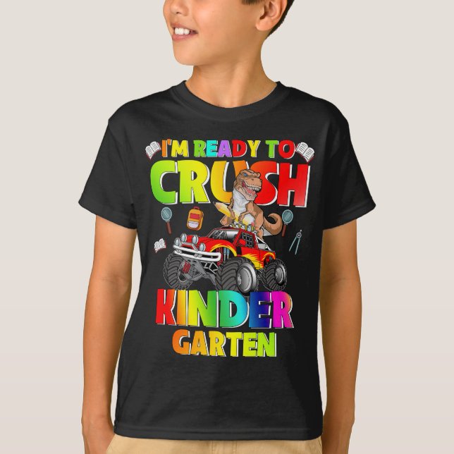 Camiseta Estoy listo para aplastar el camión de dinosaurios (Anverso)