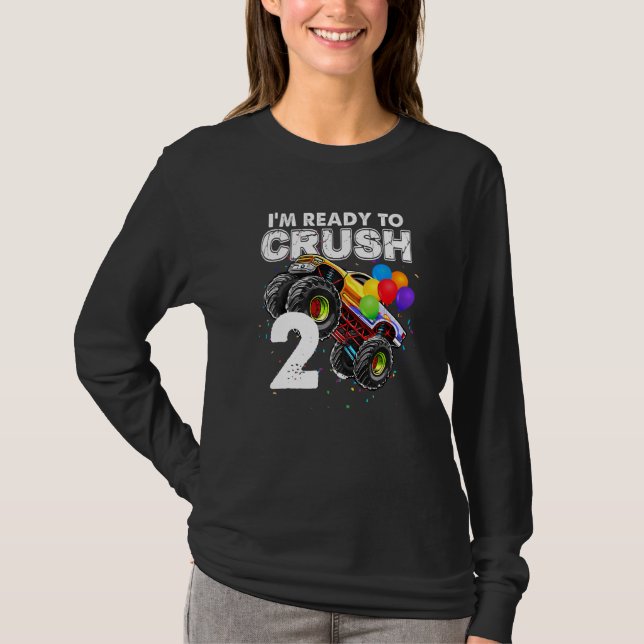 Camiseta Estoy listo para aplastar el camión de dos monstru (Anverso)