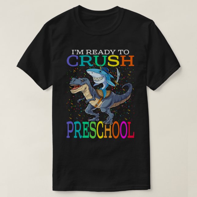 Camiseta Estoy listo para aplastar el preescolar Baby Shark (Diseño del anverso)