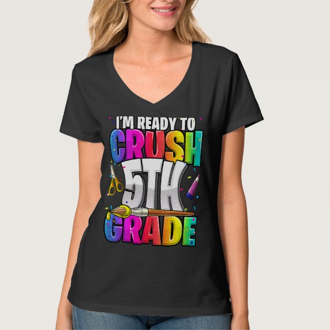 Camiseta Estoy listo para aplastar el quinto grado de vuelt (Anverso)