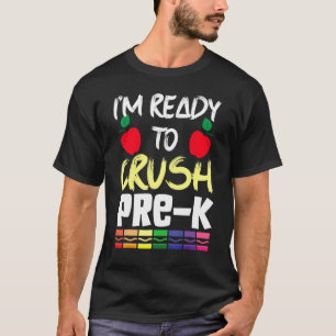 Camiseta Estoy listo para aplastar Pre K dos Apple Matemáti
