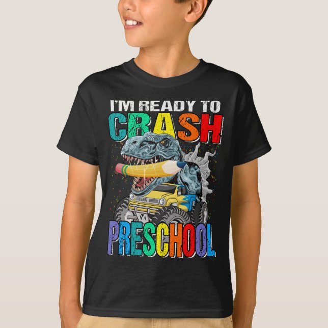 Camiseta Estoy Listo Para Caer Camión De Monstruo Preescola (Anverso)
