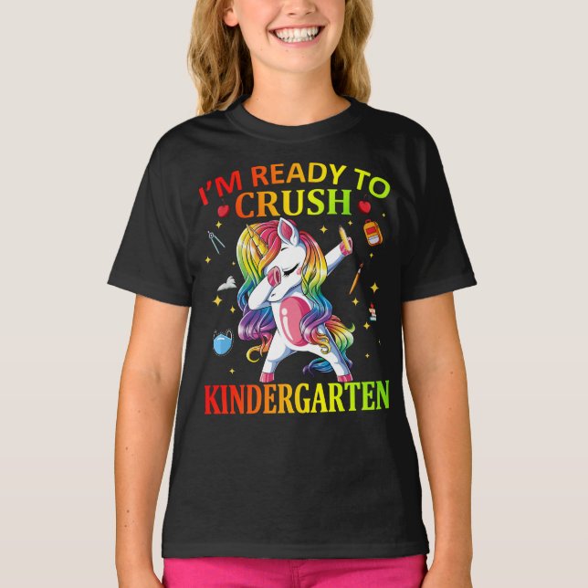 Camiseta ESTOY LISTO PARA CRUSH KINDERGARTEN Unicorn (Anverso)