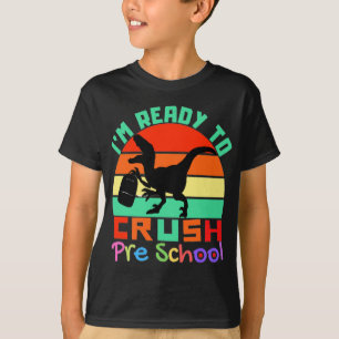 CAMISETA ESTOY LISTO PARA CRUZAR LA ESCUELA PRE - GUAY DINO
