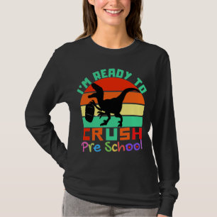 CAMISETA ESTOY LISTO PARA CRUZAR LA PREESCUELA - GUAY DINOS