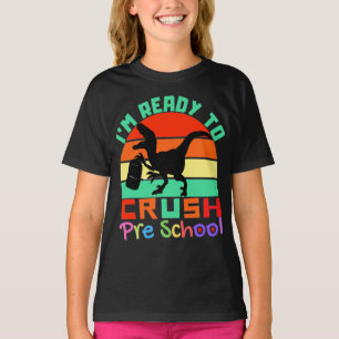 CAMISETA ESTOY LISTO PARA CRUZAR LA PREESCUELA - GUAY DINOS