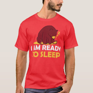 Camiseta Estoy Listo Para Dormir Lazy Sleeping Bear Premium
