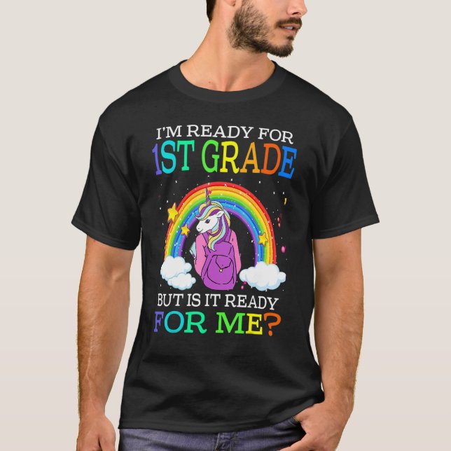 Camiseta Estoy listo para el arcoiris de primer grado de Un (Anverso)
