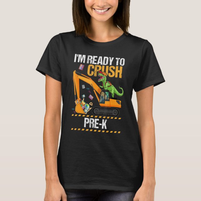 Camiseta Estoy listo para la construcción de dinosaurios pr (Anverso)