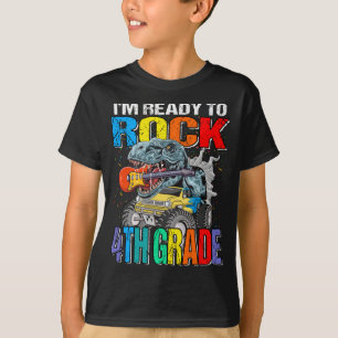 Camiseta Estoy listo para rodar Monstruo de 4º Grado Dinosa