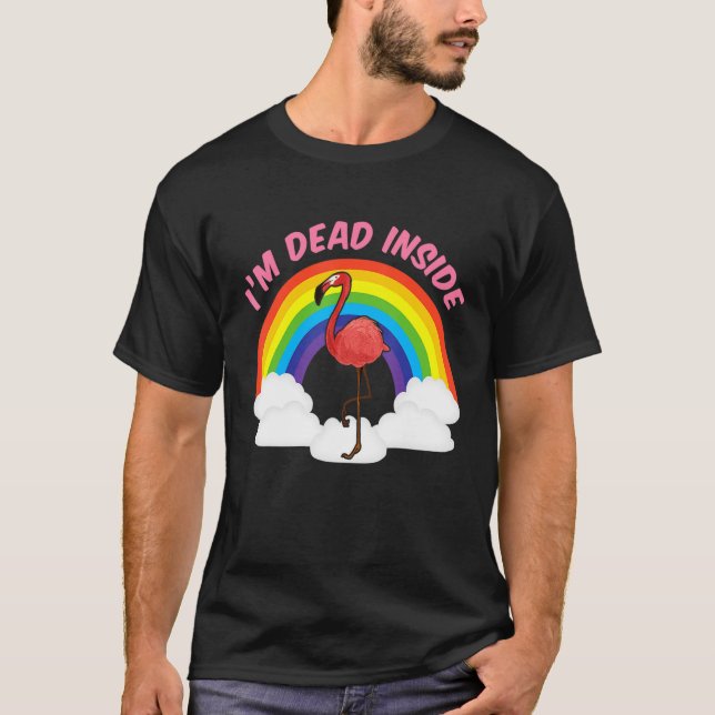 Camiseta Estoy Muerto Dentro De Un Arcoiris Flamingo Cuto S (Anverso)