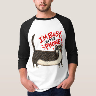 Camiseta Estoy Ocupado en el Teléfono – Gato de Esmoquin Di