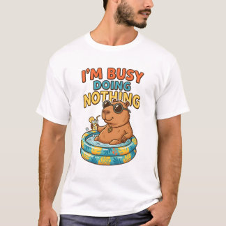 Camiseta Estoy Ocupado Haciendo Nada Capybara Divertido