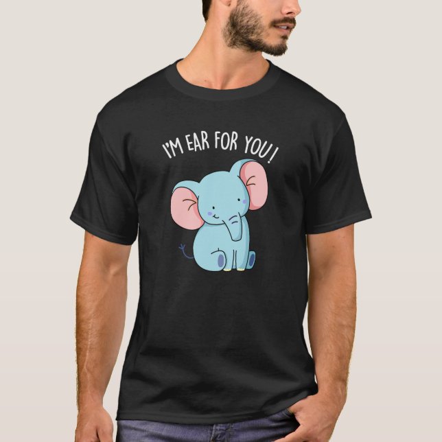 Camiseta Estoy Oído Por Ti El Elefante Divertido Pun Dark B (Anverso)