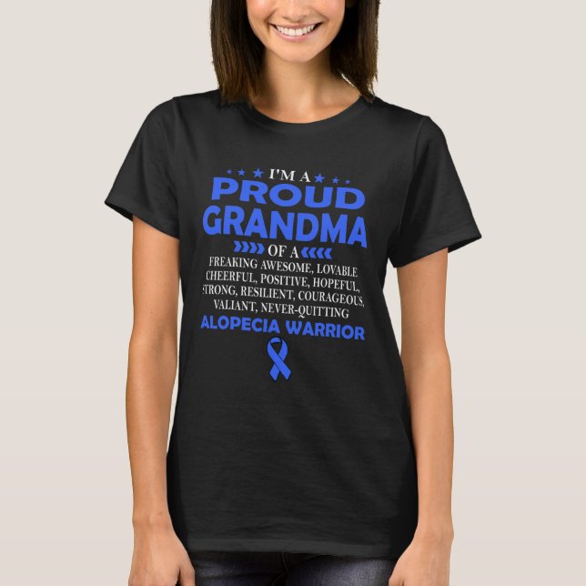 Camiseta Estoy orgullosa abuela de guerrera Alopecia t (Anverso)
