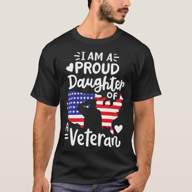 Camiseta Estoy orgullosa de ser hija de un veterano padre (Anverso)