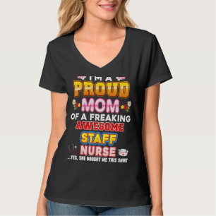 Camiseta Estoy Orgullosa Mamá De La Enfermera Del Personal.
