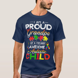 Camiseta Estoy Orgulloso Abuelo Autista Niño Rompecabezas