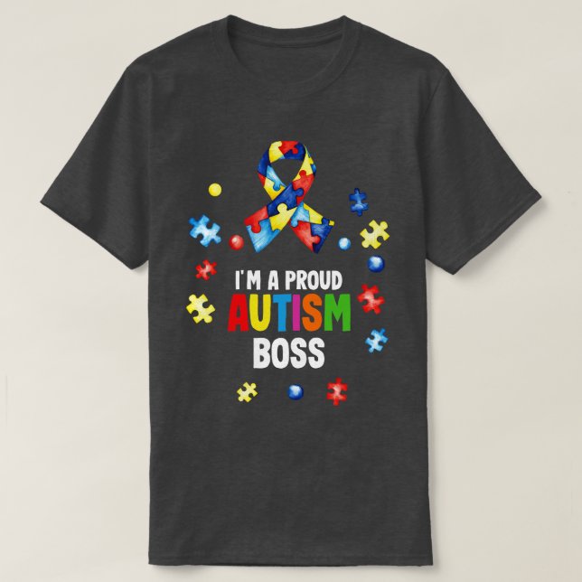 Camiseta Estoy Orgulloso Autismo Jefe De Conciencia Sobre E (Diseño del anverso)