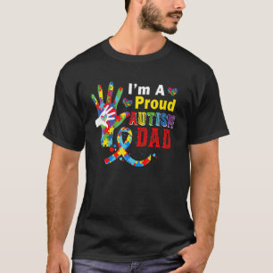 Camiseta Estoy Orgulloso Autismo Papá Puzzle Manos Orgullos