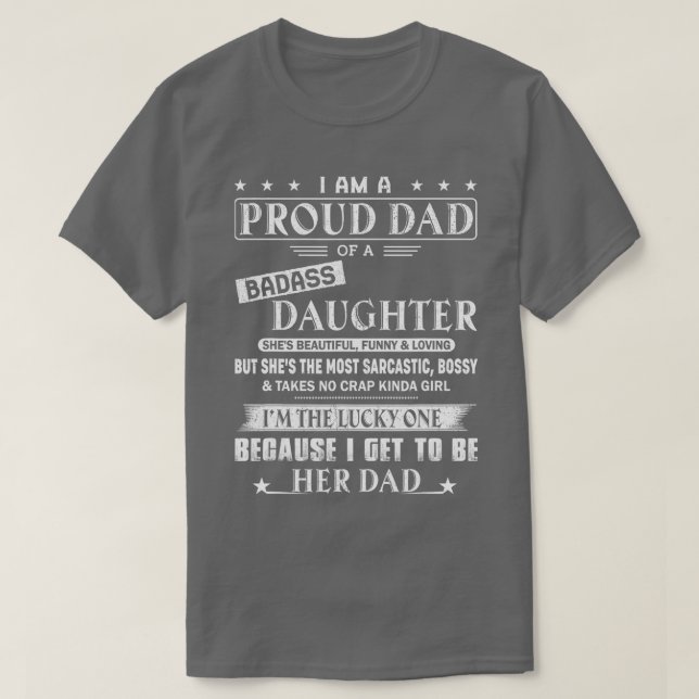 Camiseta Estoy Orgulloso De Que Una Hija De Mal Dulce Sea G (Diseño del anverso)