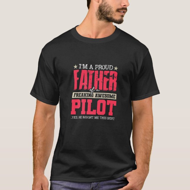 Camiseta Estoy orgulloso de ser padre de un gran avión pilo (Anverso)