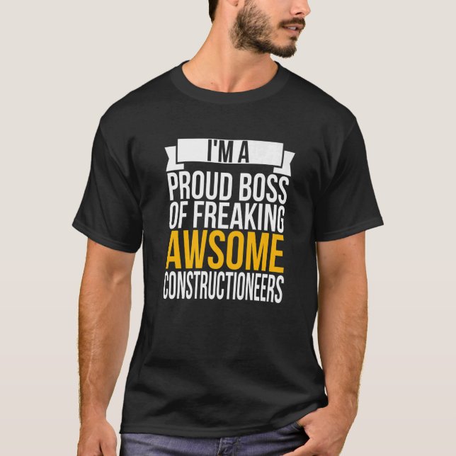 Camiseta Estoy Orgulloso Jefe De Una Construcción Impresion (Anverso)