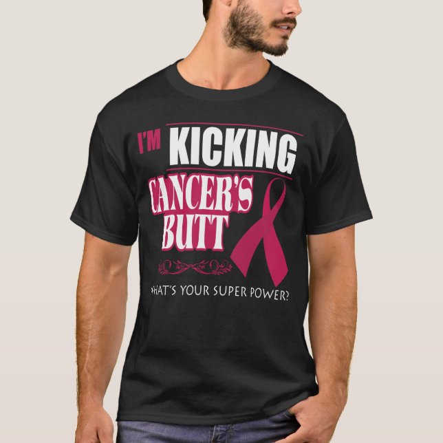 Camiseta Estoy pateando el cáncer pero ¿cuál es tu superpod (Anverso)