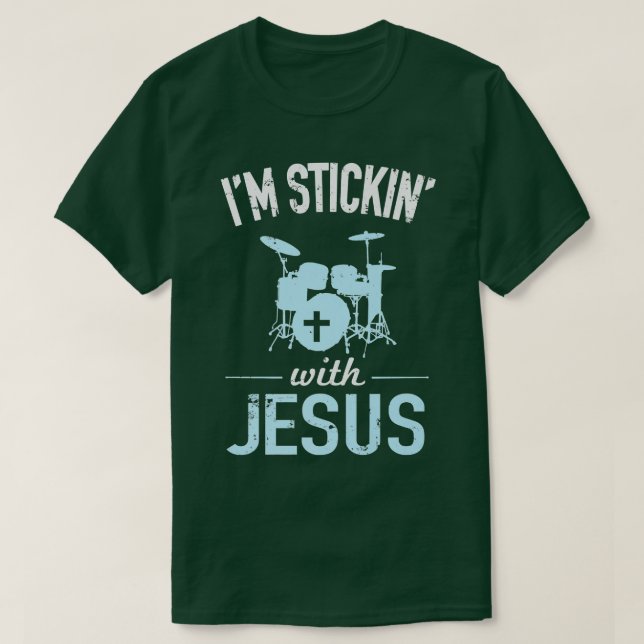 Camiseta Estoy Pegando Con Jesús Cristiano Drummer (Diseño del anverso)