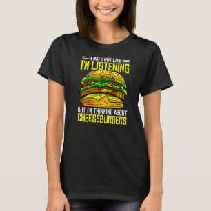 Camiseta Estoy pensando en hamburguesas de queso Hombres ha