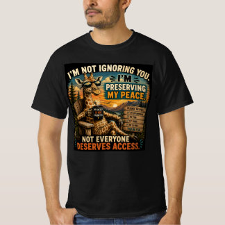Camiseta Estoy Preservando Mi Paz – Jirafa Divertida