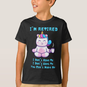 Camiseta Estoy Retirado Divertido Yoga Unicornio Café Regal