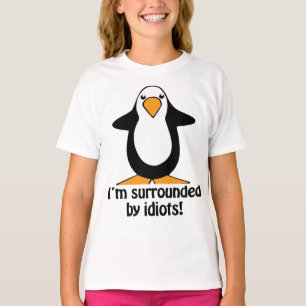 Camiseta Estoy rodeado de idiotas pingüinos 