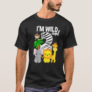 Camiseta Estoy Salvaje Y 2 Cumpleaños Temático Zoo Safari S