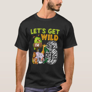 Camiseta Estoy Salvaje y Seis Tema de Zoo Cumpleaños 6 Safa
