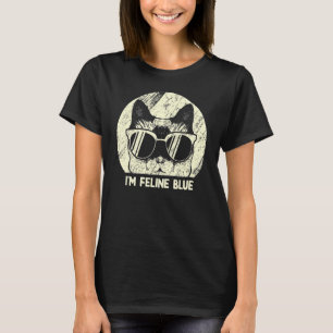 Camiseta Estoy sintiendo al gato azul Humor de gatito M