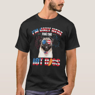 Camiseta Estoy Solo Aquí Por Las Salchichas Pug Americano 4