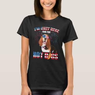 Camiseta Estoy Solo Aquí Por Los Hot Dogs American Basset H