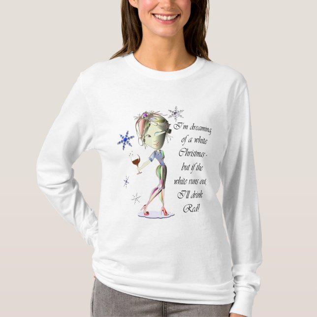 Camiseta Estoy soñando con el navidad blanco, regalos (Anverso)