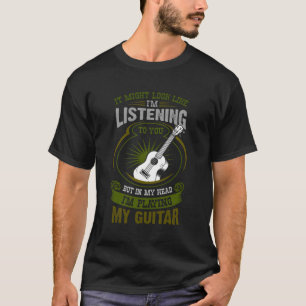 Camiseta Estoy Tocando Guitarra En Mi Cabeza Música De Guit