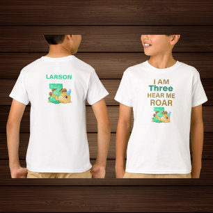 Camiseta Estoy tres años oyéndome rugir chicos personalizad