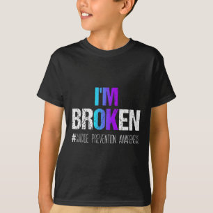 Camiseta Estoy Verde azulado roto y con la cinta morada par